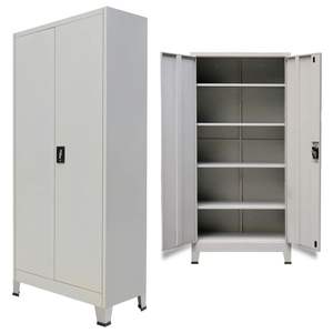 Gabinete de oficina de acero gris de 35,4 "x 15,7" x 70,9 "con archivadores de 2 puertas - Product Image 3
