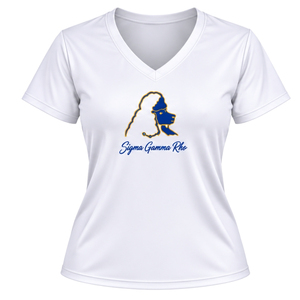 Camiseta Deportiva Personalizada con Cuello en V para Mujer, Sigma Gamma Rho, Camiseta de Entrenamiento Elástica para Hermandad Griega, Ropa Deportiva al por Mayor - Product Image 1