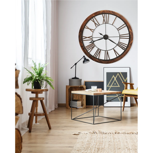 Modern Geometric Metal And Wood Wall <b>Clock</b> For Home Decor Antique Design <b>Large</b> Wall <b>Clock</b> For Living Room Decor At Good Price - Product Image 6