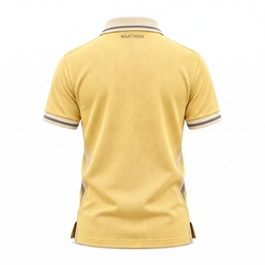 Polo Amarillo para Hombre con Ribete en Contraste, Tela Piqué Transpirable, Manga Corta, Uniforme Casual de Golf, Logotipo Personalizado, Proveedor OEM al por Mayor - Product Image 4
