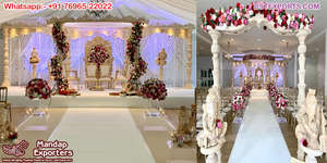 Escenario Mandap Estilo Cisne para Bodas de Sri Lanka, Decoración de Escenario Mandap de Madera del Sur de la India, Escenario Mandap Mayur para Bodas Indias, Australia - Product Image 6