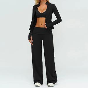 Conjunto Deportivo de Yoga de 2/3 Piezas, Conjunto de Gimnasio para Mujer, Ropa Deportiva para Correr, Leggings con Sujetador Deportivo Sexy de Manga Larga, Ropa de Yoga - Product Image 4