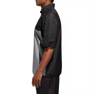 Men Short Sleeve Half-Zip <b>Sport</b> <b>Jacket</b> Color Blocking Lightweight Quick Dry Polyester <b>Summer</b> Outdoor Wear - Product Image 2