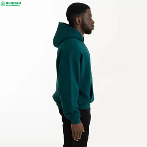 Custom Premium <b>Plain</b> 400GSM Oversized Winter <b>Hoodie</b> Heavyweight Cotton Fleece Pullover Sweatshirt Casual Streetwear for Men - Product Image 3