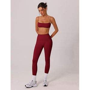 Conjunto de Yoga Antirozaduras para Mujer, Sujetador Deportivo sin Costuras con Bordes Cortados a Láser, Leggings de Cintura Alta con Bolsillo para Teléfono Celular, Nailon y Spandex - Product Image 3