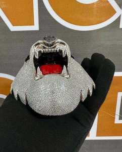 จี้รูปแพนด้าประดับเพชรโมอิสซาไนต์สีดำขาว ชุบทองคำขาวบนเงินแท้ 925 สไตล์ฮิปฮอป สำหรับทุกเพศ คลาสสิก ขนาดใหญ่ - Product Image 5