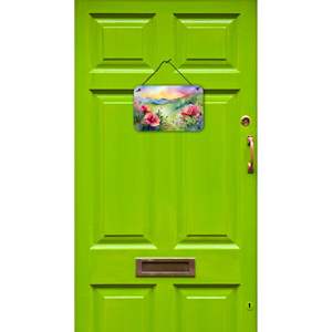 North Dakota กุหลาบทุ่งหญ้าป่าสีน้ำแขวนผนังป้ายโลหะอลูมิเนียมหลากสีสำหรับห้องครัวบาร์8HX12W ตกแต่งบ้าน - Product Image 2