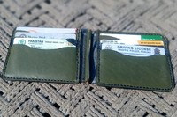 Dompet Klip Uang Vintage Buatan Tangan, Tempat Kartu Kredit, Tipis Minimalis, Kulit Asli, Unisex, Untuk Penggunaan Sehari-hari