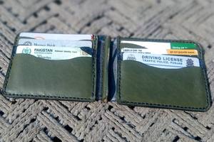 Cartera con Clip para Dinero Hecha a Mano, Estilo Vintage, Tarjetero Delgado y Minimalista de Cuero Genuino, Unisex, para Uso Diario - Product Image 2