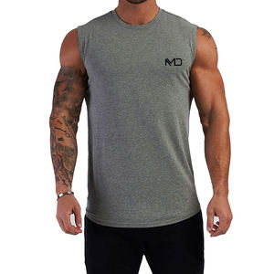 Camiseta sin mangas de alta calidad para hombre, lisa, sin estampado, con posibilidad de logotipo personalizado, ropa deportiva para hombre. - Product Image 1