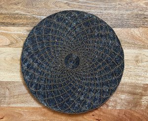 Handmade Glass Beaded Round Modern Eco-Friendly Floral Place <b>Mat</b> for Home Dining Table - Product Image 5