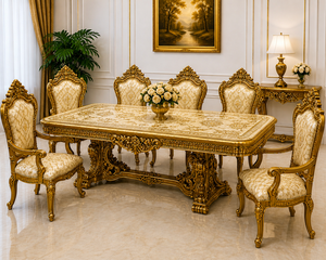 Palace Inspired Prominent Carved <b>Dining</b> <b>Room</b> Furniture Buy Modern <b>White</b> Gold <b>Dining</b> <b>Room</b> Cabinet Premium <b>Dining</b> <b>Table</b> Chair Set - Product Image 4