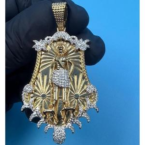 Colgante Religioso con Diamante Moissanite VVS y Cadena de Plata de Ley 925 - Product Image 1