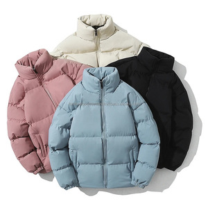 Chaqueta Acolchada Unisex Casual de Invierno Ecológica con Bloques de Color, Estampado, Capucha, Cierre de Cremallera, Cortavientos, Relleno Estándar de Poliéster - Product Image 1