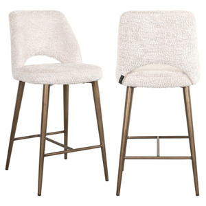 Chaise de bar moderne en tissu avec base en métal, légère et écologique, design réglable pour mobilier de bar à domicile - Product Image 4