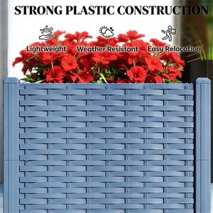 Fioriera Rialzata Blu e Vaso da Esterno Pratico per Piante da Giardino - Product Image 4