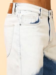 Jeans en denim bleu authentiques, faits à la main par des artisans, style décontracté, coupe ample, écologiques, déchirés - Product Image 6