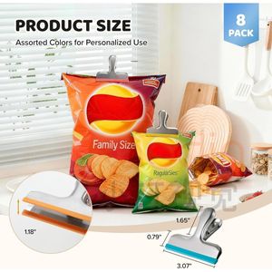 Confezione da 12 Clip per Sacchetti in Acciaio Inox con Copertura in Silicone, Codificate per Colore, Sigillatura Ermetica per Sacchetti Alimentari, Niente Più Bordi Affilati - Product Image 5