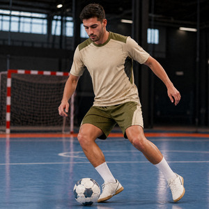 Set Personalizzato di Maglie da Calcio Kaki con Motivo Topografico, Asciugatura Rapida, Abbigliamento da Futsal, <span class=keywords><strong>Kit</strong></span> Uniforme da Calcio Maschile - Product Image 4
