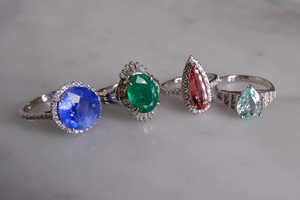 Anillo de Moda Unisex de Plata 925 con Baño de Rodio en Color Blanco y Verde Arcoíris, con Diamante Moissanita, Estilo Hip Hop, para Boda o Compromiso, Ovalado - Product Image 4