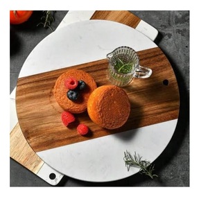 Tabla de Cortar de Madera y Mármol para Cocina, Tabla de Cortar de Madera de Mango para Verduras o Frutas - Product Image 1
