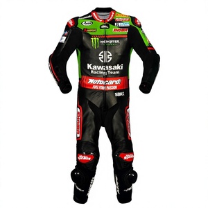 ชุดแข่งรถจักรยานยนต์ Jonathan Rea WSBK รุ่น Rawasaki MotoCP หนังวัวและหนังจิงโจ้ หนา 1.3 มม. พร้อมเกราะป้องกัน CE - Product Image 1