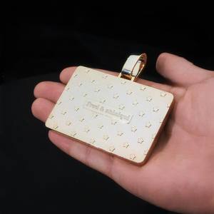 Collar con colgante de dije cubano de plata 925 chapado en rodio, con moissanita VVS y oro amarillo, estilo hip hop, personalizado y con incrustaciones de circonitas. - Product Image 5