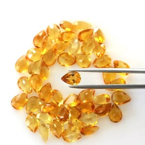 Citrine naturelle taille poire, pierres précieuses en vrac, prix de gros, 6MM 4MM, facettées, calibrées, pour la fabrication de bijoux - Product Image 2