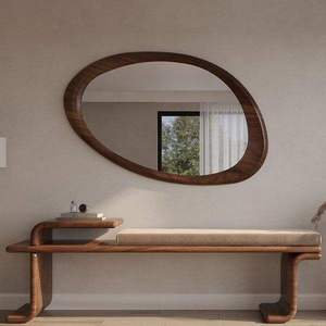 Espejo de Pared Decorativo Hecho a Mano con Marco de Madera Natural, Diseño Moderno y Lujoso, Grabado Personalizado, Ecológico, para Bodas y Sala de Estar - Product Image 3