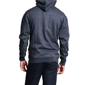Sweat-shirt à capuche pour homme, couleur unie, en molleton français, tricoté, décontracté, pour l'automne, gris foncé, respirant, broderie personnalisée. - Product Image 3