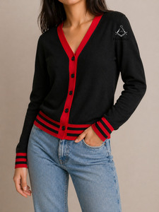 Suéteres Personalizados con Logotipo HMR Delta Sigma para Mujer, Cárdigan Largo de Punto para Mujer, Cárdigan de Manga Larga para Mujer - Product Image 2