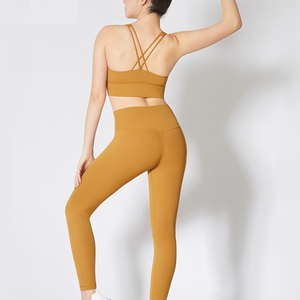 Nuevo Conjunto Deportivo Sexy para Mujer, Sujetador Deportivo con Tirantes Finos Cruzados en la Espalda, Leggings de Cintura Alta con Espalda en V, para Yoga, Gimnasio y Fitness - Product Image 4