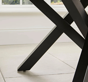 Ensemble de table à manger ronde scandinave moderne avec chaises rembourrées, bois de mahogany massif, base en X, ensemble de meubles de salle à manger - Product Image 5