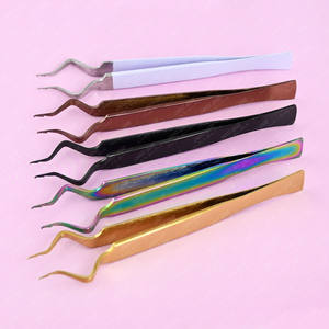 Pinzas Profesionales para Pestañas, Ligeras, de Acero Inoxidable, Punta Fina Recta, Reduce la Fatiga de las Manos, Directo de Fábrica OEM - Product Image 6