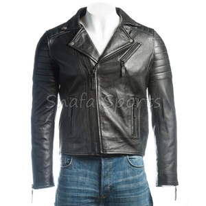 Unique Design Trendy Stylish Zip Up Real <b>Leather</b> <b>Jacket</b> Stylish Zip Up <b>Winter</b> Season Regular Fit <b>Jackets</b> - Product Image 2
