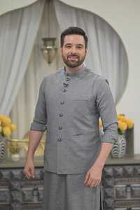 Traditional Sherwani <b>Waistcoat</b> For Men Premium Embroidered Formal Vest Wedding Celebration Ethnic Fashion Custom Design Sizes - Product Image 4
