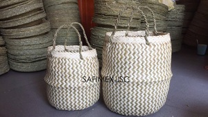 Cesta de mimbre estilo bohemio, disponible en todos los tamaños, para almacenamiento en el hogar, maceta, cesta para ropa sucia y compras con asa, venta al por mayor, exportación desde Vietnam - Product Image 6