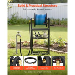 Heavy Duty Freestanding <b>Garden</b> <b>Hose</b> <b>Reel</b> Holds 125 Ft 5/8 Inch <b>Hose</b> <b>Wall</b> or Ground <b>Mount</b> with Detachable Stand - Product Image 4
