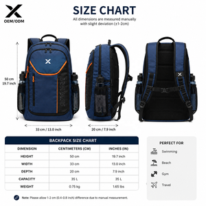 Mochila de Natación Impermeable IPX-8 de Poliéster OEM, Bolsa Deportiva de 35L con Compartimento para Zapatos y Funda para Portátil, para Piscina, Playa y Viajes - Product Image 5