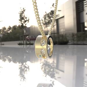 Colgante de moissanita portugués de oro macizo, colgante de diamante portugués cultivado en laboratorio, collar con colgante de diamante portugués para mujer - Product Image 3