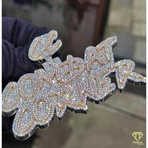 Name Pendant Moissanite Diamond Custom Hip Hop Necklace Iced Out Jewelry Gift Men - Product Image 6