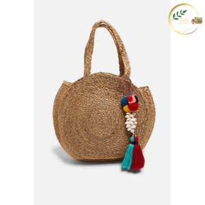 Sustainable Round Jute Handbag Eco Friendly Fashion Shoulder <b>Bag</b> for Daily Use - Product Image 2