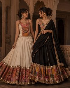 Peplum Kediya Chaniya Choli en pure soie romaine avec dentelle fantaisie sur toute la surface et un grand volant de neuf mètres pour femmes, taille XXL - Product Image 1