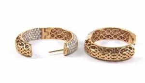 Pendientes de Aro con Pavé de Moissanita, Plata de Ley 925, Chapados en Oro, Joyería de Lujo para Mujer, Regalo para Bodas y Fiestas - Product Image 4