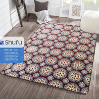 Alfombra Enrollable Grande de Polipropileno Shufu con Patrón Abstracto, Moderna, Antideslizante, para Uso Doméstico, Apta para Máquinas de Limpieza al Vacío