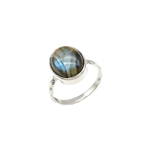 Chordia Jewels Natural 5.5 CT Bezel Set <b>Labradorite</b> Gemstone Classic Solitaire Wedding Party <b>Ring</b> in 925 Sterling Silver Jewelry - Product Image 3