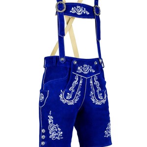 Lederhosen traditionnels bleus de qualité supérieure, tailles européennes 46 à 60 - Product Image 1