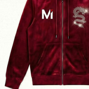 Conjunto Deportivo de Terciopelo para Hombre, Sudadera con Cremallera y Pantalones Jogger, Diseño Premium, Moda de EE. UU. y Europa, Maluza BlackVelvet X - Product Image 2