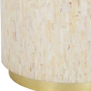 Modern Round Side <b>Table</b> Featuring <b>Stools</b> Mother of Pearl Hand Made Natural Shell Mosaic Wooden Furniture Luxury - Product Image 2