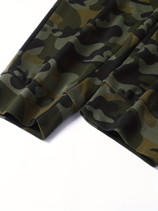 Men's White Crew Neck T-Shirt Camouflage Jogger Pants <b>Set</b> Casual <b>Knitted</b> 100% Cotton Breathable Spring Wear Anti-Shrink Front - Product Image 5